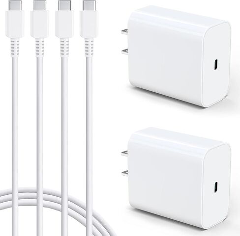 20W USB C Fast Charger 10 FT Compatible with iPhone 14 13 12 11 XS XR X 8 iPad, 2 Pack PD Wall Charger Block with 10FT Long Type C Lightning Cable (White) in Kuwait