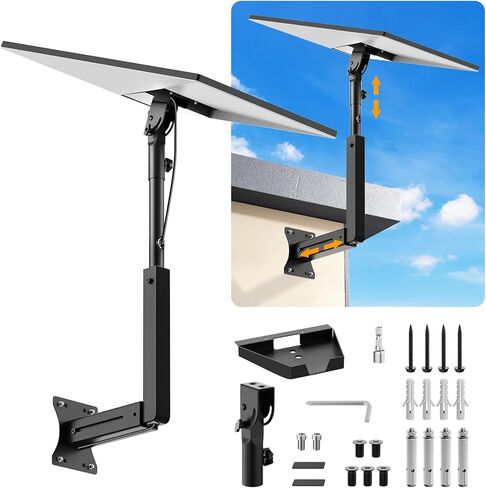 Starlink Mount, Adjustable Starlink Wall Mount Gen 3 with Telescoping Support Arm, Stainless Steel, Rustproof, Weatherproof for Concrete Walls and Wood Walls, Easy Installation Black in Kuwait