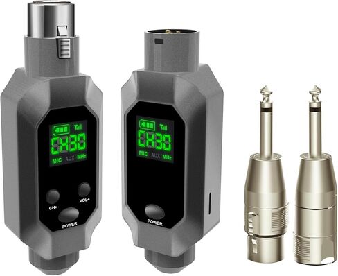 Wireless XLR Transmitter & Receiver - UHF Wireless Microphone System for 8H Battery, 164ft Range, Wireless Mic Adapter for Condenser/Dynamic Mics, PA System, Mixers, Guitar in Saudi Arabia