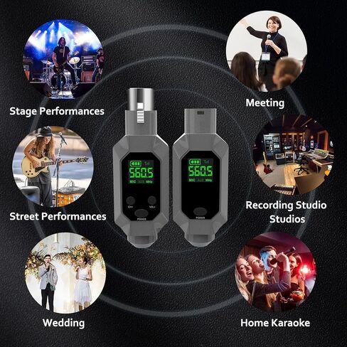 Wireless XLR Transmitter & Receiver - UHF Wireless Microphone System for 8H Battery, 164ft Range, Wireless Mic Adapter for Condenser/Dynamic Mics, PA System, Mixers, Guitar in Kuwait