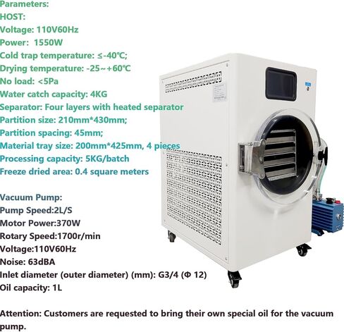 Scientific Freeze Drying Equipment - Fruit and Vegetable Vacuum Dryer With Four Trays - Laboratory Sublimation Dryer - 0.4 Dried Area in Saudi Arabia