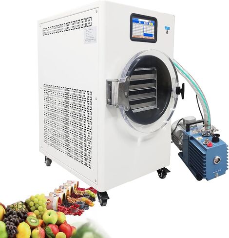 INTSUPERMAI Scientific Freeze Dryer Home Lab Vacuum Freeze Dryer with Vacuum Pump 11lb/batch Processing Capacity 4 Trays -25-+60℃ Drying Temperature Sublimation Drying Machine for Food in Saudi Arabia