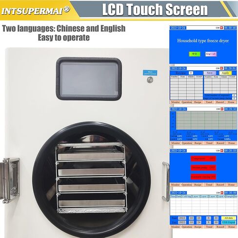 INTSUPERMAI Scientific Freeze Dryer Home Lab Vacuum Freeze Dryer with Vacuum Pump 11lb/batch Processing Capacity 4 Trays -25-+60℃ Drying Temperature Sublimation Drying Machine for Food in Saudi Arabia