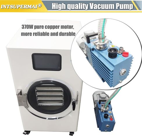 INTSUPERMAI Scientific Freeze Dryer Home Lab Vacuum Freeze Dryer with Vacuum Pump 11lb/batch Processing Capacity 4 Trays -25-+60℃ Drying Temperature Sublimation Drying Machine for Food in Saudi Arabia