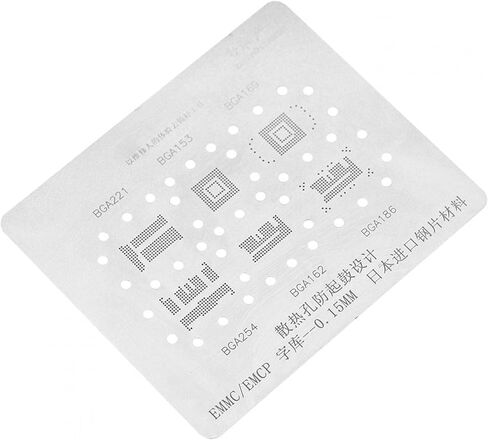 Mxzzand 6 in 1 Universal Net Stencils BGA Stencils For BGA153/162/169/186/221/254/EMMC Soldering Accessories in Kuwait