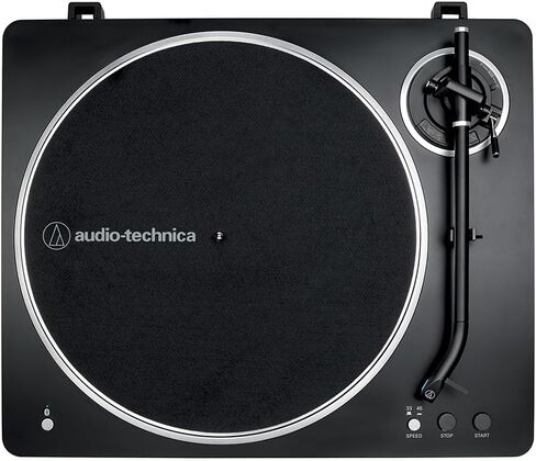Audio-Technica AT-LP70XBT-BS Automatic Wireless Belt-Drive Turntable, Black/Silver Bundle with 2 YR CPS Enhanced Protection Pack, Record Care Solution, Cleaning Kit, Stroboscope and Record Stabilizer in Saudi Arabia
