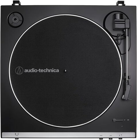 Audio-Technica AT-LP60X-GM Fully Automatic Belt-Drive Turntable 33-1/3 & 45 RPM -Gunmetal/Black Bundle with Record Care Solution, Deco Gear Cleaning Kit, Stroboscope and Record Stabilizer in Saudi Arabia