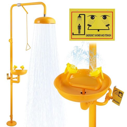 Eyewash Shower Station OSHA-Approved - Emergency Safety Eye Wash and Shower Combination Kit First Aid Eyewash Station in Kuwait