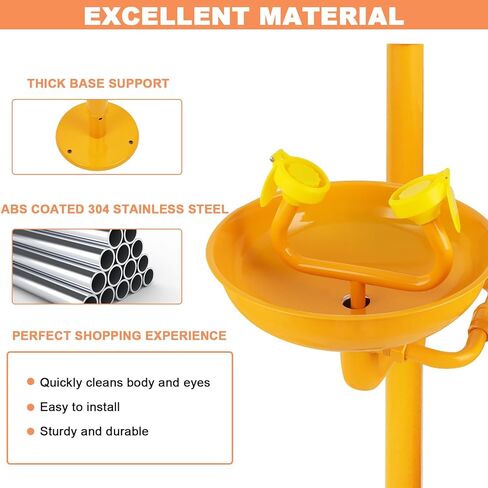 Eyewash Shower Station OSHA-Approved - Emergency Safety Eye Wash and Shower Combination Kit First Aid Eyewash Station in Kuwait