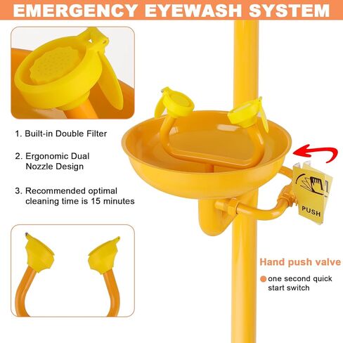 Eyewash Shower Station OSHA-Approved - Emergency Safety Eye Wash and Shower Combination Kit First Aid Eyewash Station in Kuwait
