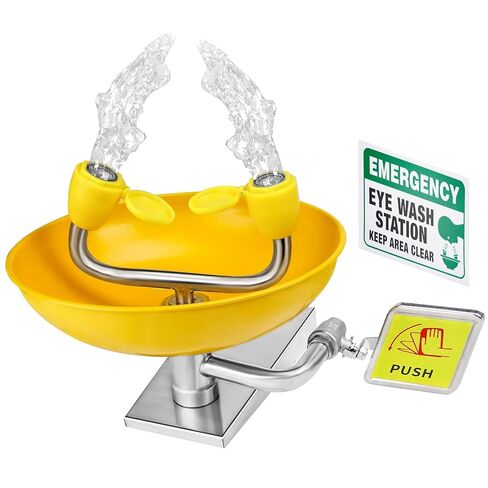 Emergency Shower Eye Wash Station, OSHA Approved Eyewash Station with Shower, First Aid Shower Combination Kit, Industrial Grade with Emergency Sign, 304 Stainless Steel Yellow ABS Coating in Saudi Arabia