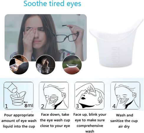 FOYARA Eye Bath Silicone Eye Wash Cup Set of 12 for Refresh and Clean Tired Eyes in Kuwait