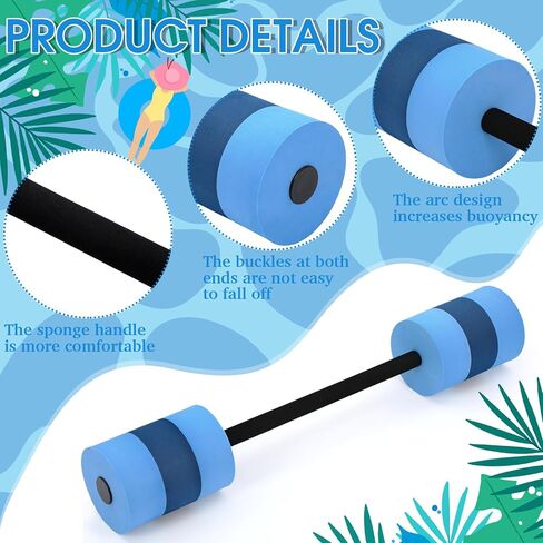 Soulchen Set of 3 Long Aquatic Exercise Dumbbells Assorted Sizes Foam Water Weights Dumbbell Aquatic Pool Barbells with High Density EVA Foam for Swim Water Aerobics Workouts Loss(25.2-33.07 Inch) in Saudi Arabia