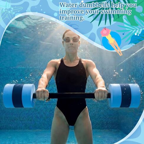 Soulchen Set of 3 Long Aquatic Exercise Dumbbells Assorted Sizes Foam Water Weights Dumbbell Aquatic Pool Barbells with High Density EVA Foam for Swim Water Aerobics Workouts Loss(25.2-33.07 Inch) in Saudi Arabia