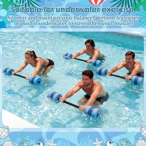 Soulchen Set of 3 Long Aquatic Exercise Dumbbells Assorted Sizes Foam Water Weights Dumbbell Aquatic Pool Barbells with High Density EVA Foam for Swim Water Aerobics Workouts Loss(25.2-33.07 Inch) in Saudi Arabia
