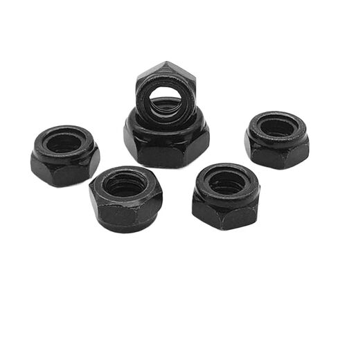 2/50pcs M2 M2.5 M3 M4 to M16 DIN985 304/316 Stainless Black Carbon Steel Hex Nylon Insert Lock Nut Self-Locking Nylock Locknut(Black Carbon Steel,30pcs M6) in Saudi Arabia