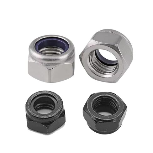 2/50pcs M2 M2.5 M3 M4 to M16 DIN985 304/316 Stainless Black Carbon Steel Hex Nylon Insert Lock Nut Self-Locking Nylock Locknut(Black Carbon Steel,30pcs M6) in Saudi Arabia