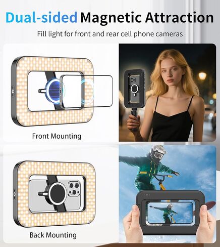TONEOF 80 LED Portable Selfie Light,Rechargeable Phone Light with Clip,3 Light Modes 2000mAh Video Fill Light,Lighting for Video Recording, Makeup,Live Streaming,Vlog,Tablet/Laptop/Webcam White in Kuwait