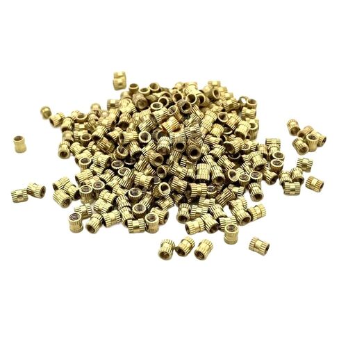 50x M2 M2.5 M3 Nutsert Round Shape Column OD 3.5 4 5mm Solid Brass Pure Copper Metric Molding Knurl Insert Nut(M3x12mm (OD5mm)) in Kuwait