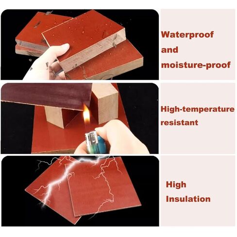 Lightweight Rigid Plastic Foam Sheet,1pcs 1mm-10mm Phenolic Bakelite, Composite Insulated Glulam Board, Electrical Wooden Fabric Plate, 300×300mm Square Gasket(10x300x300mm) in Saudi Arabia