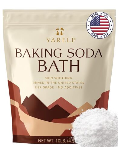 Yareli Baking Soda Bath, 10lb Naturally Mined USP Grade, for Muscle Recovery, Relief of Dry Skin and DIY Bath Bombs in Kuwait