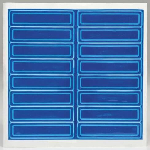 Accuform LHR104BU Adhesive Vinyl Retro-Reflective Hard Hat/Helmet Sticker, 1" Length x 4" Width x 0.014" Thickness, Blue (Pack of 16) in Kuwait