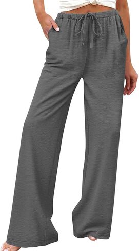 Wide Leg Palazzo Pants for Women Casual Loose High Waist Boho Pamts Beach Travel Vacation Cofmy Lounge Trousers in Saudi Arabia