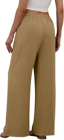 Wide Leg Palazzo Pants for Women Casual Loose High Waist Boho Pamts Beach Travel Vacation Cofmy Lounge Trousers in Saudi Arabia
