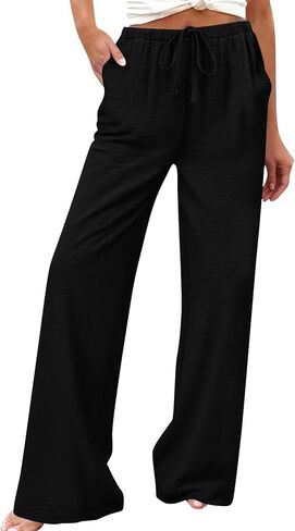 Wide Leg Palazzo Pants for Women Casual Loose High Waist Boho Pamts Beach Travel Vacation Cofmy Lounge Trousers in Saudi Arabia