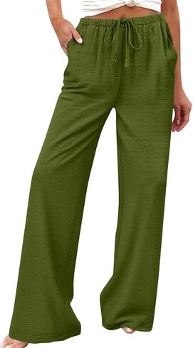 Wide Leg Palazzo Pants for Women Casual Loose High Waist Boho Pamts Beach Travel Vacation Cofmy Lounge Trousers in Saudi Arabia