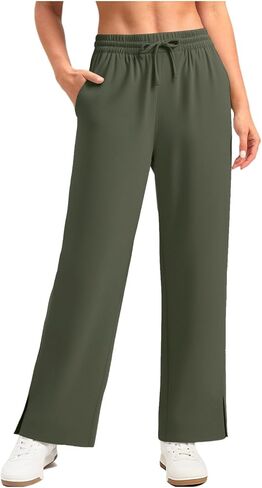 Womens Wide Leg Pants UPF 50 Quick Dry Travel Pants Lightweight Quick Dry Sun Protective Causal Joggers with Pockets in Saudi Arabia