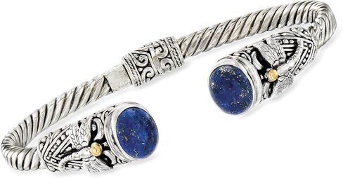 Ross-Simons Lapis Bali-Style Dragonfly Cuff Bracelet in Sterling Silver and 18kt Yellow Gold in Saudi Arabia