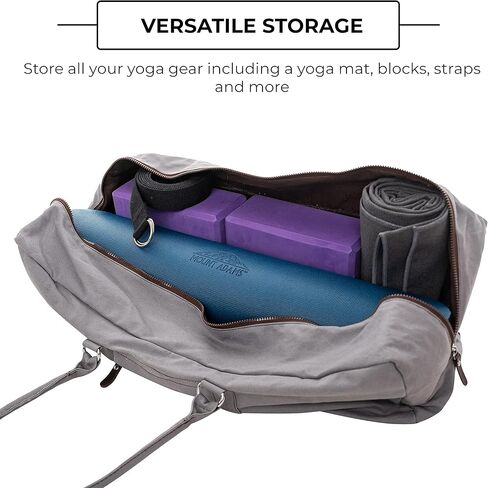 Mount Adams XL Yoga Mat Bag, 26" x 10" x 10", Extra Large Yoga Mat Carrier, Fitness Bag for Exercise Mat, Block, Straps, and Blanket, Canvas Gym Duffle Bag for Workout Accessories in Kuwait