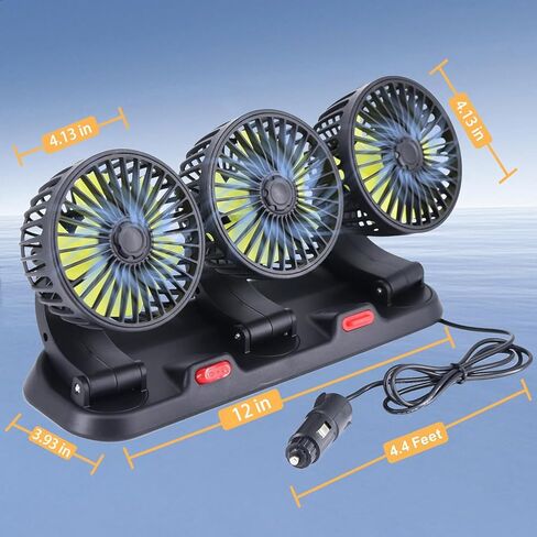 Back Seat Fan for Car, Adjustable Car Backseat Fan for Backseat Kids(No Battery) in Kuwait