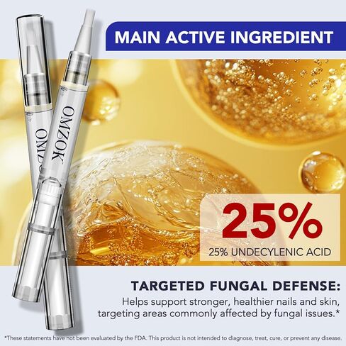 علاج فطريات أظافر القدم بقوة إضافية، قلم فطريات الأظافر، 25% حمض غير ديسيلينيك مع زيت شجرة الشاي المضاف، الجوجوبا، زيوت برعم القرنفل والصبار، محلول سريع المفعول لفطريات أصابع القدم والأظافر، 5 قطع in Kuwait