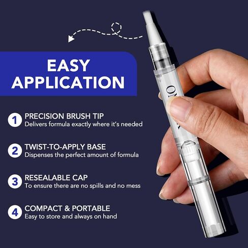 علاج فطريات أظافر القدم بقوة إضافية، قلم فطريات الأظافر، 25% حمض غير ديسيلينيك مع زيت شجرة الشاي المضاف، الجوجوبا، زيوت برعم القرنفل والصبار، محلول سريع المفعول لفطريات أصابع القدم والأظافر، 5 قطع in Kuwait