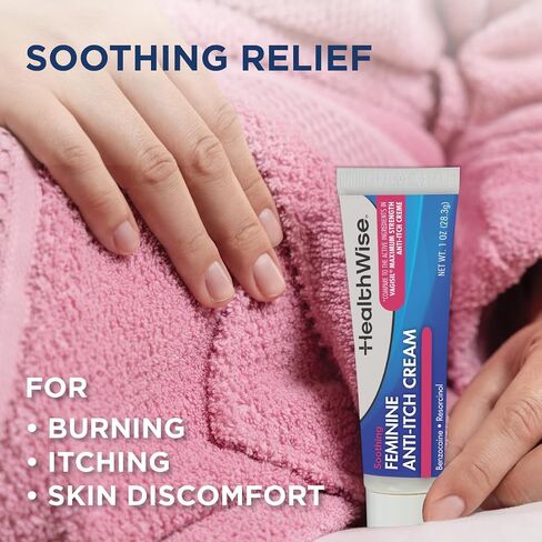 HealthWise Feminine Anti-Itch Cream | Soothing Itch Relief | Aloe, Vitamin A, D and E | Irritation Relief | Vagicaine | 1 oz. | External Analgesic in Saudi Arabia