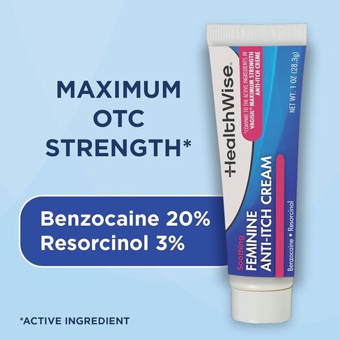 HealthWise Feminine Anti-Itch Cream | Soothing Itch Relief | Aloe, Vitamin A, D and E | Irritation Relief | Vagicaine | 1 oz. | External Analgesic in Saudi Arabia