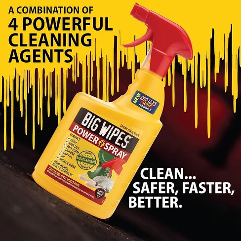 Big Wipes Power Spray Heavy Duty Cleaning Solution for Tough Grime, Garage, Shop, and Professional Jobsite Use - 32 Ounces (1 Pack) in Saudi Arabia