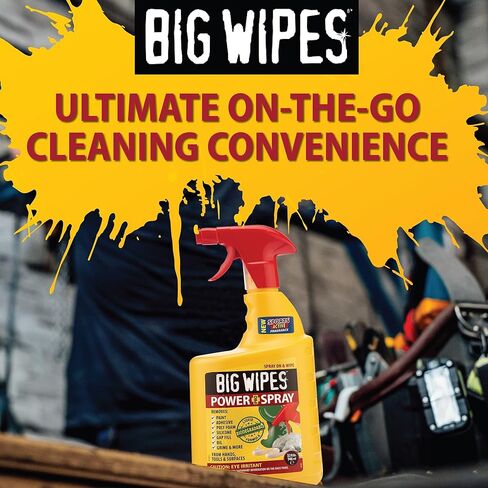 Big Wipes Power Spray Heavy Duty Cleaning Solution for Tough Grime, Garage, Shop, and Professional Jobsite Use - 32 Ounces (1 Pack) in Saudi Arabia