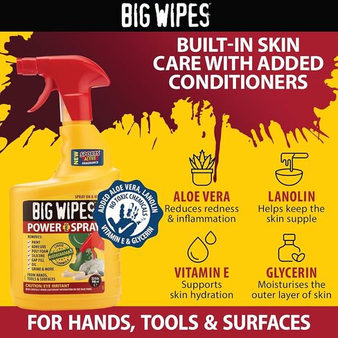 Big Wipes Power Spray Heavy Duty Cleaning Solution for Tough Grime, Garage, Shop, and Professional Jobsite Use - 32 Ounces (1 Pack) in Saudi Arabia