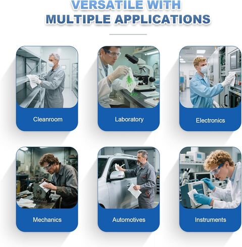 Cleanroom Wipes 6"x6" (300 Pcs, Cellulose/Polyester Blend, Grade A, 68GSM) Lint Free Wipes for Laboratory, Electronics, Pharmaceutical,Printing,Automotives and Semiconductor Industries in Kuwait