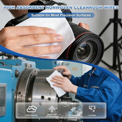 Cleanroom Wipes 12" x 12" Lint Free Wipes for Laboratory, Electronics, Pharmaceutical, Printing, Automotives and Semiconductor Industries (68GSM, Bag of 150 Pcs) in Kuwait