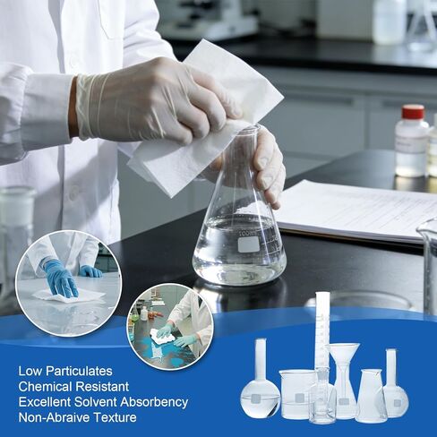Cleanroom Wipes 12" x 12" Lint Free Wipes for Laboratory, Electronics, Pharmaceutical, Printing, Automotives and Semiconductor Industries (68GSM, Bag of 150 Pcs) in Kuwait