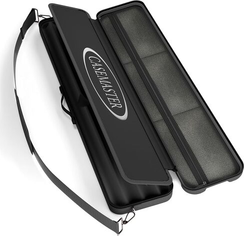 حافظة عصا البلياردو Casemaster Parallax Guard 2x2، تحمل مؤخرتين وعمودين، حقيبة عصا حمام السباحة مبطنة بالرغوة، أكسفورد 600D مقاوم للماء، جيوب بسحاب، مقبض مطاطي in Kuwait