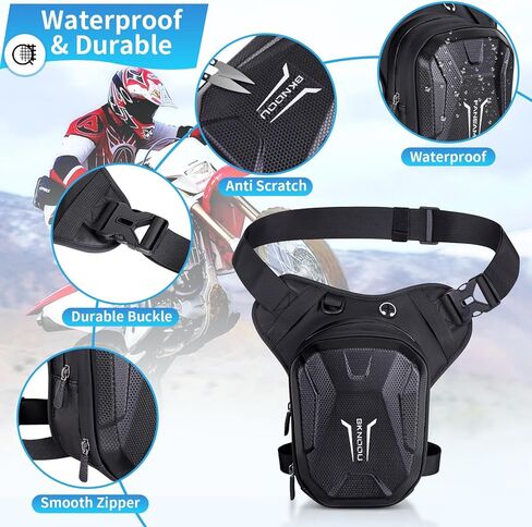 BKNOOU Drop Leg Bag for Men Women Motorcycle Leg Bags Tactical Thigh Bag with Removable Leg Straps Waterproof Fanny Pack Outdoor Leg Pouch for Running Hiking Climbing Cycling Travel Riding in Kuwait