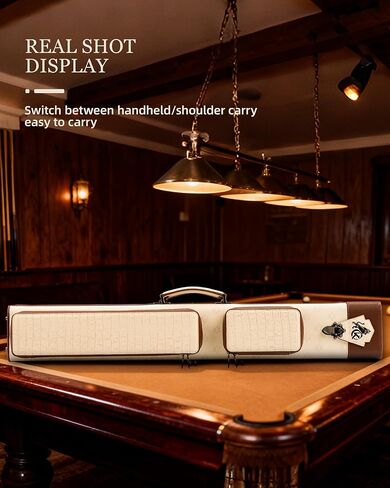 KONLLEN 2x4 Leather Pool Cue Case, Genuine Cowhide Billiards Cue Stick Case with Multi-Pockets & Adjustable Shoulder Strap, Heavy Duty Cue Carrier in Kuwait