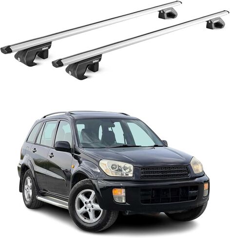 Omac Roof Rack Cross Bars حامل أمتعة لتويوتا RAV4 2006-2018 ALU Black 2PCS in Kuwait