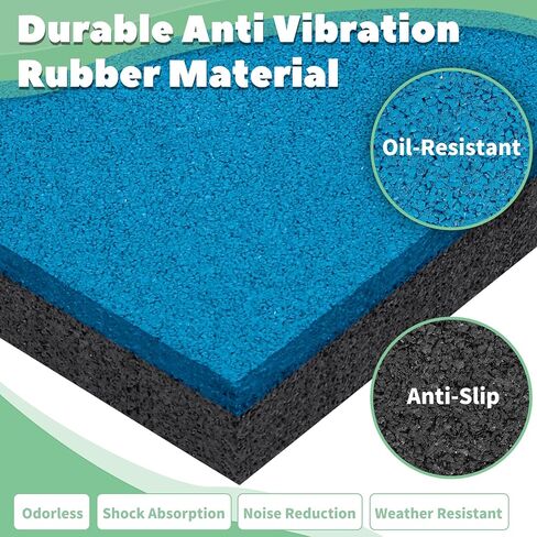 4 Pack Rubber Anti Vibration Pads for AC Condenser Pad, 8'' X 8'' X 3/4" Heavy Duty Vibration Damping Isolator Mats, Odorless Sound Isolation Mats for Mini Split Pad, Equipment Pad in Kuwait