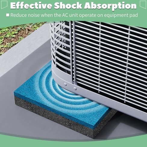 4 Pack Rubber Anti Vibration Pads for AC Condenser Pad, 8'' X 8'' X 3/4" Heavy Duty Vibration Damping Isolator Mats, Odorless Sound Isolation Mats for Mini Split Pad, Equipment Pad in Kuwait